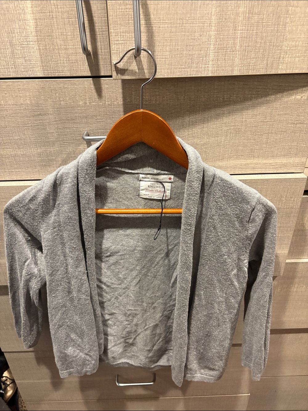 Zara Kids Gray Open Front Cardigan